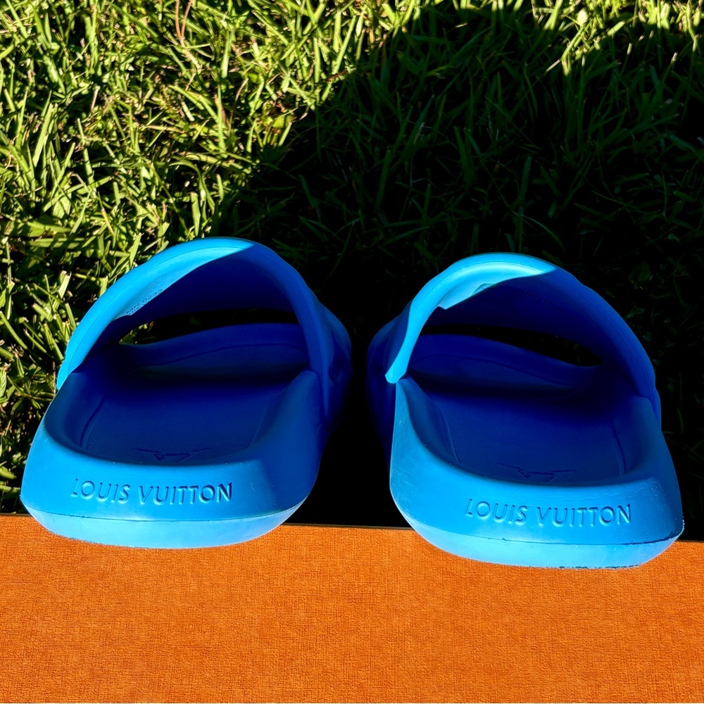Louis Vuitton Blue Waterfront Mule Slide Size 10.5 Abloh FW21 Collector Sandal - Picture 11 of 16